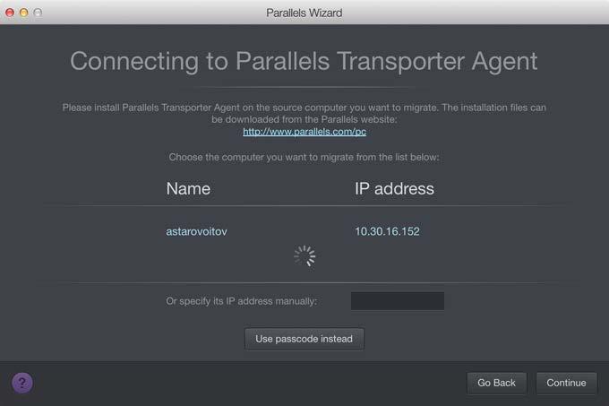 Migration mit Parallels Transporter 4 Öffnen Sie Parallels Desktop auf Ihrem Mac und wählen Sie Datei > Neu. 5 Wählen Sie Windows von einem PC übertragen und klicken Sie auf Fortfahren.