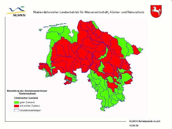 Gliederung Anlass WRRL - Bewertung der Qualität des Grundwassers in Niedersachsen