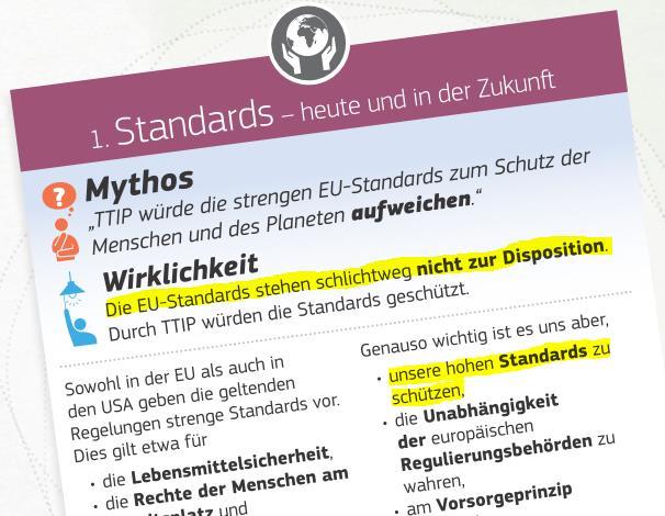 Zehn M ythen über TTIP i m U nterricht Anfrage der Abgeordneten Dr.