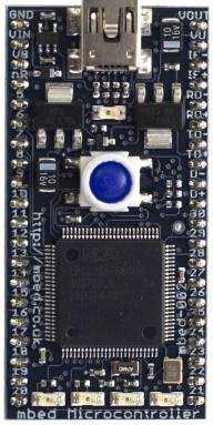 Basis: mbed-mikrocontroller-modul Technische Daten: MCU NXP LPC1768 (ARM-Cortex M3) 96 MHz Taktfrequenz 64 KByte RAM 512 KByte Flash 40-PIN DIP Bauform Integrierte Schnittstellen: