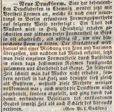 Innerösterreichisches Industrie- und Gewerbe- Blatt, Grätz, 1842, S. 416 Neue Druckform. Abb.