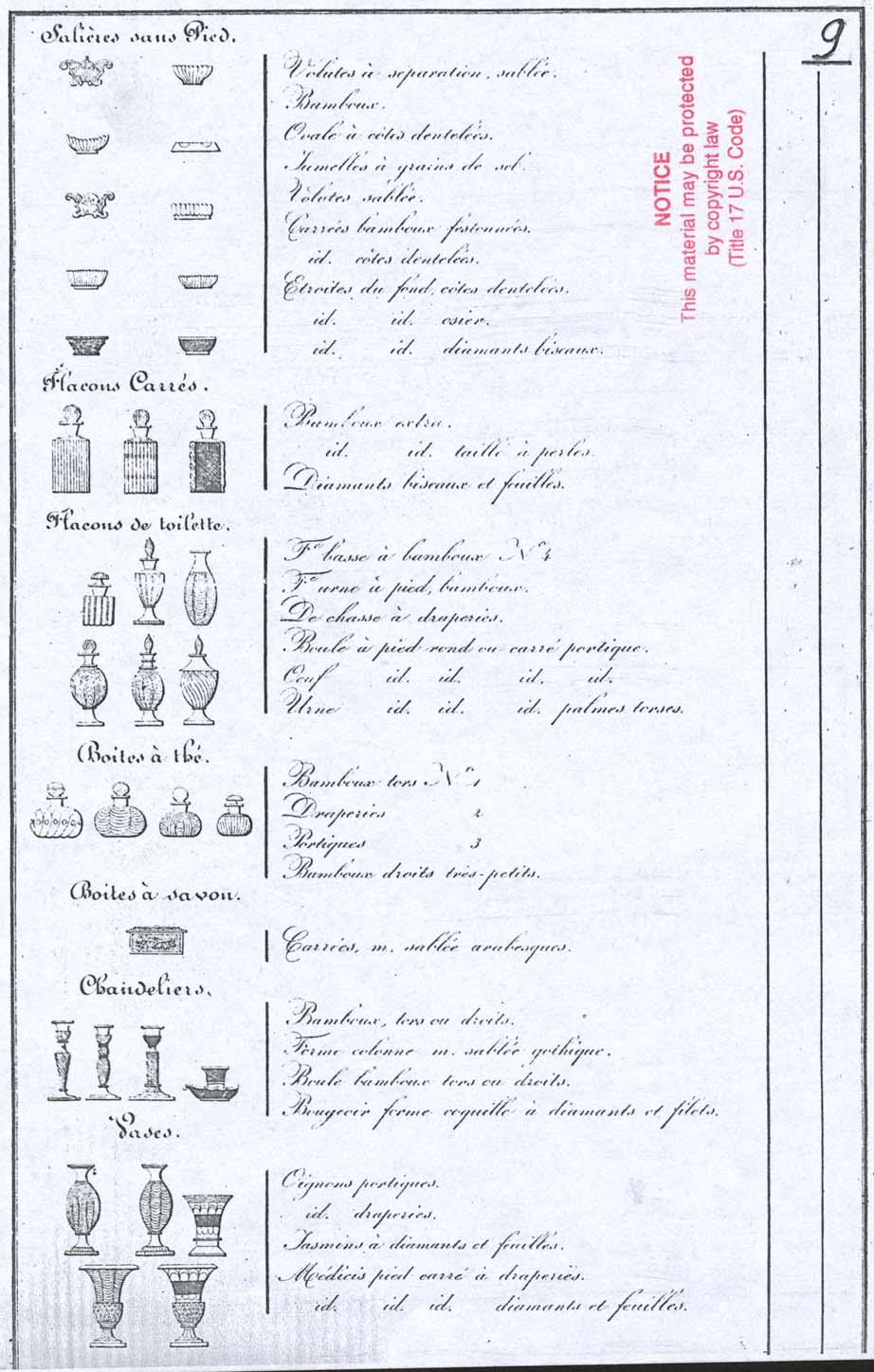 Abb. 2012-4/19-04 Tarif des cristaux de Vonêche 1823-1825, Sammlung Rakow Library, CMOG,