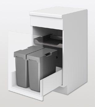 Beschlag Oeko Universal 40 Liter Abfalleimer-Set für Schubladenauszüge ab 400 mm Tiefe Höhenverstellbar 1 x 40 Liter Kehrichteimer 1 x Tiefenwinkel 1 x ausziehbares Tablar aus Metall (inkl.