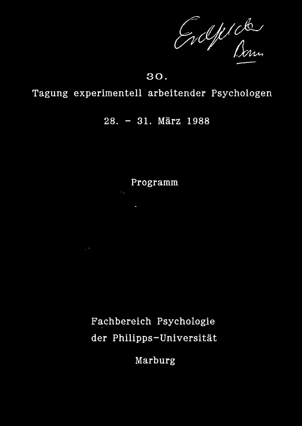 Marz 1988 Programm Fachbereich