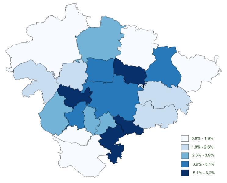 Abschätzung des Wohnraumbedarfs bis ins Jahr 2025 Bevölkerungsentwicklung der Städte und Gemeinden in der Region