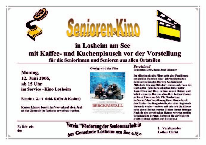 Amtl. Bekanntmachungsblatt der Gemeinde Losheim am See, Ausgabe 22/2006 8 Fit und Aktiv Deutsches Sportabzeichen Nächster Sportabzeichentreff am 12.