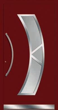 Modell S0090 ISO-Verglasung plan Außen: VSG 6 mm Innen: Float mattiert klaren Streifen und handgemeißelten Glassteinen Verglasung außen rahmenlos, innen mit