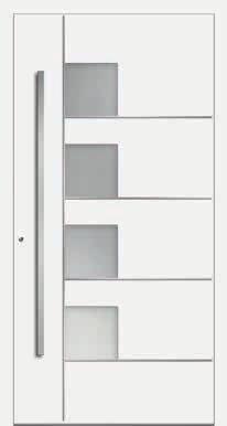 MODERN A Modell S0002 ISO-Verglasung plan Außen: VSG 6 mm Innen: Satinato weiß (wahlweise Designgläser gemäß Seite 4) Verglasung außen rahmenlos innen mit Flachrahmen flächenbündige