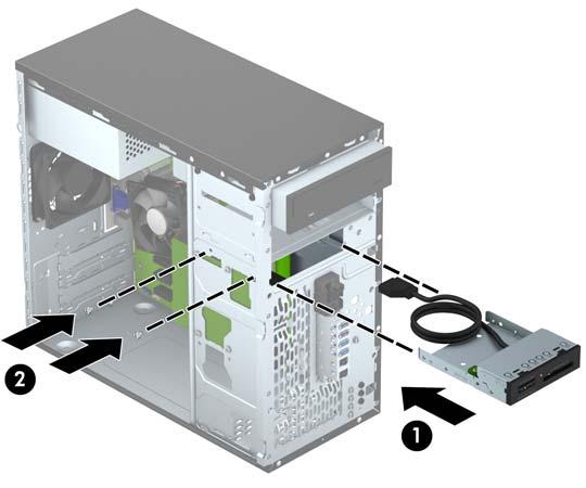 Installieren eines 3,5-Zoll-Geräts 1. Entfernen/deaktivieren Sie alle Sicherheitsvorrichtungen, die das Öffnen des Computers verhindern. 2.