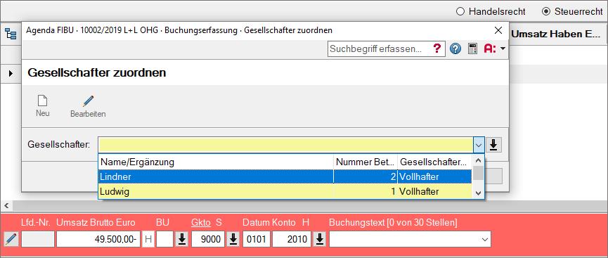 2. In der Kontenansicht das Konto 2010»Variables Kapital«aufrufen. 3.