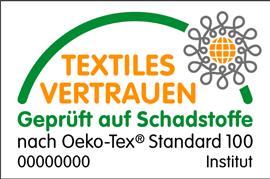 Unsere verwendeten Stoffe werden regelmäßig nach Öko- Tex Standard auf Schadstoffe geprüft.