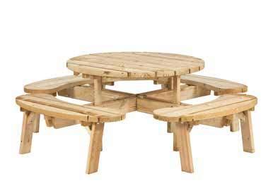 Tischplatte: L130 x B130 cm Holzstärke Platte und Sitz: 3.