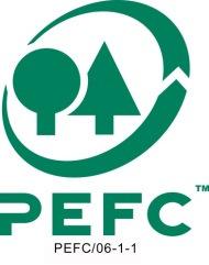 PEFC Logo = Bekenntnis zur Nachhaltigkeit, informiert über die Herkunft von Holzprodukten aus nachhaltig bewirtschafteten Wäldern Jedes Logo wird mit einer einmal vergebenen Lizenznummer versehen