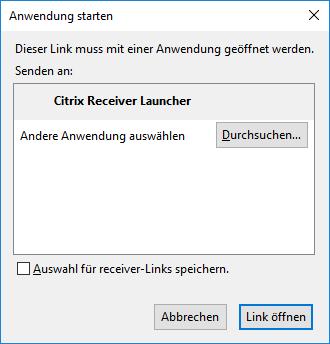 2.4 Citrix Receiver Launcher sollte nun angezeigt werden.