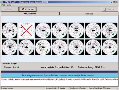Die weitere Verarbeitung erfolgt dann mit der Schaublattauswertung / Archivierung von Schaublattdaten im Programm ZAıARC selbst.