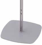 Uprights in powder-coated steel rod, upper cap in translucent high-tech polymer. With base.