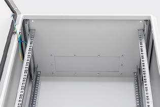 Verstellbare vertikale Montageleisten Die vorderen und hinteren Rasterschienen können nach Bedarf verstellt