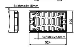 Fußgängerzonen Aufsätze geeignet für die Verwendung von Schlammeimern - siehe Seite 31 Belastungsklasse C 250 100 52 Abmessung Einlaufquerschnitt Ausführung Gewicht