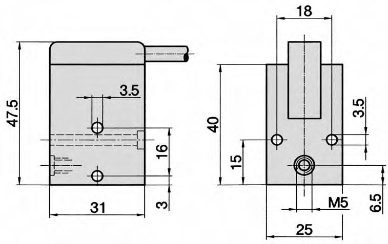Modell PE-25 Festeingestellte Druckschalter Bauar t, Funktion und technische Daten Das pneumatische Eingangssignal betätigt über einen Kolben den Mikroschalter, der