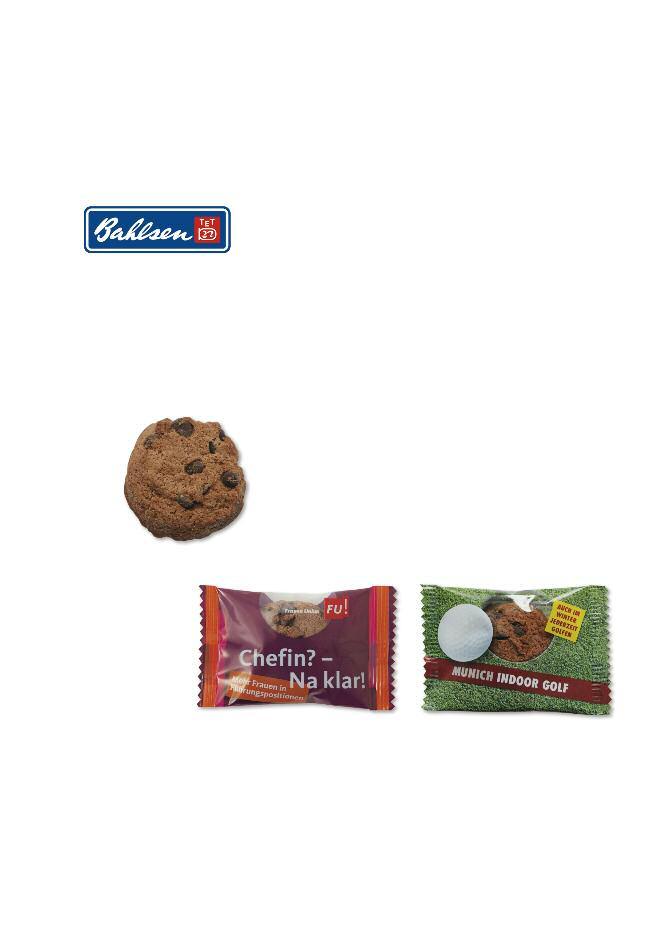 Bahlsen Country Cookie ca. 6 g 1 Country Cookie (Bruch einzelner Kekse möglich) Verpackungsmaß 60 x 90 mm 125 im Karton 625 im Umkarton (Ware wird eingewogen, nicht eingezählt) Klischeekosten inkl.