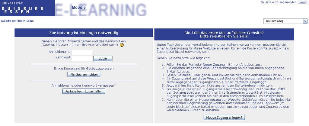 Die Registrierung Um sich zu