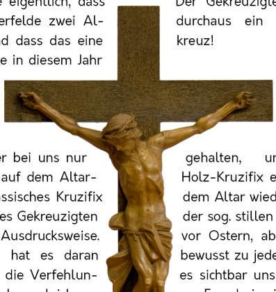 6 Aus Klosterfelde Die Altarkreuze in Klosterfelde L iebe Gemeindeglieder!