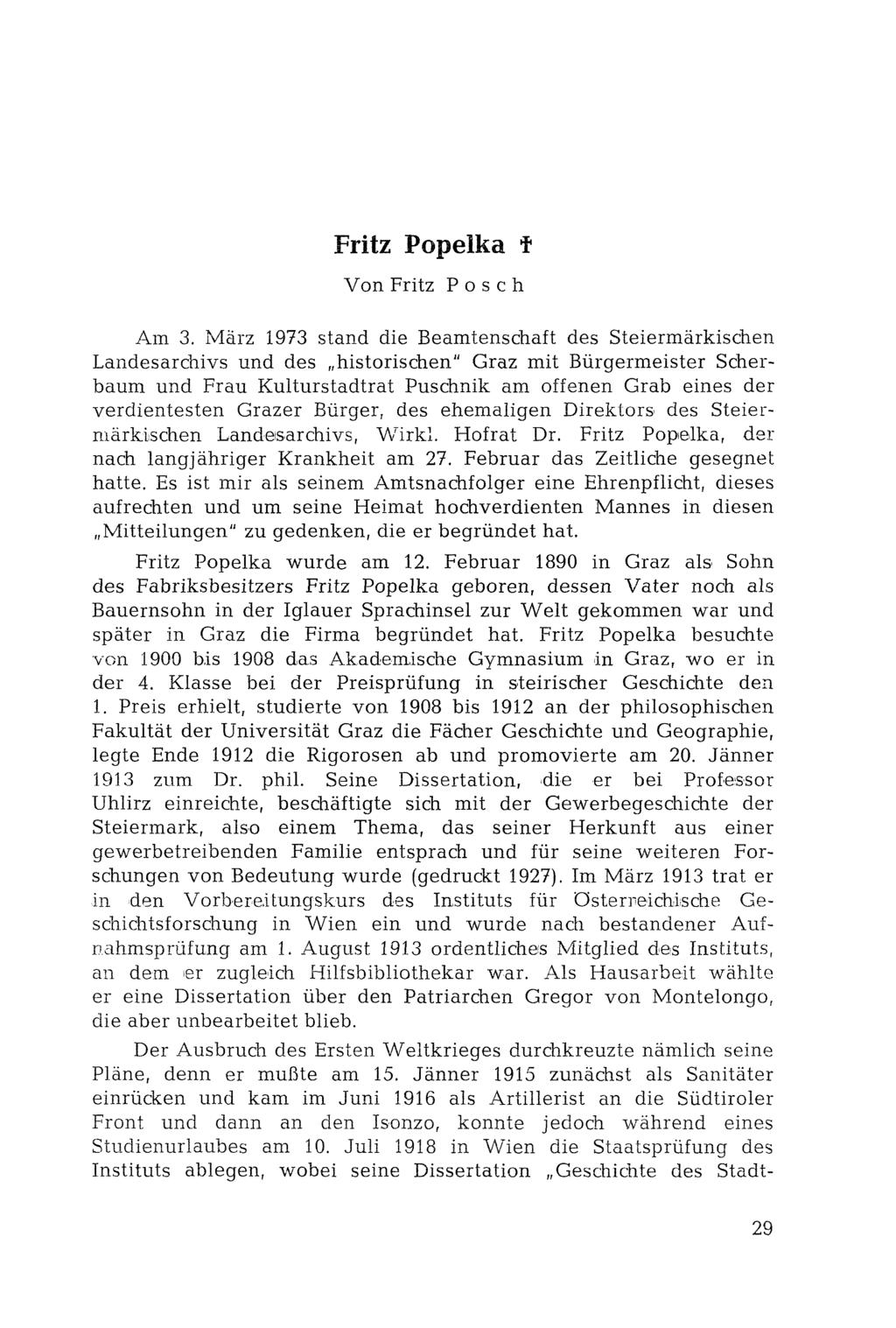Fritz Popelka f Von Fritz Posch Am 3.