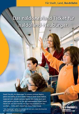 ein durchgehender naldo-tarif angeboten. Analog zum Reutlinger Flughafenbus expresso werden diese Fahrscheine mit einem Zuschlag versehen.