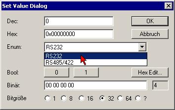 64: CoE-Objekt 0xF800:0 COM Settings Klicken Sie auf die Objekte 0xF800:01 [} 94] und 0xF800:02 [} 94] wählen Sie für beide Schnittstellen den