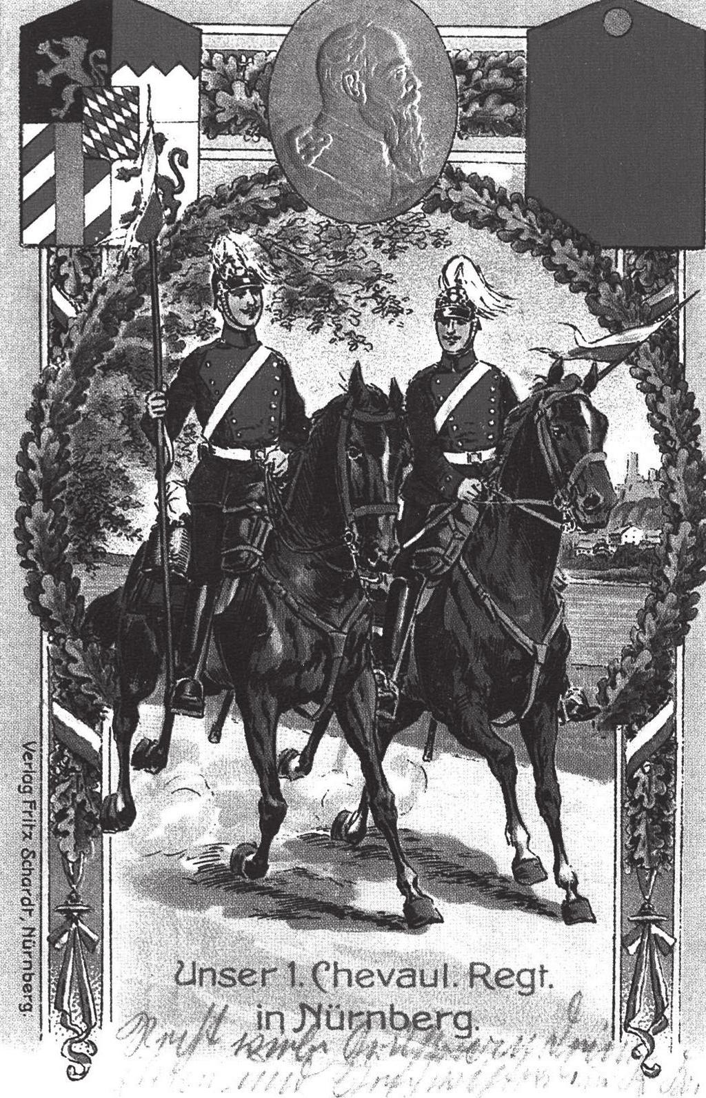 Chevauxleger Regiment wurde 1682 aufgestellt und entwickelte sich bald zu einem Eliteregiment, das an allen bayerischen Kriegen bis 1919 teilnahm.
