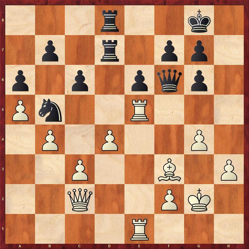 Landauer Arnold Von seinen verbliebenen 30 Minuten investierte Mark hier 20, um die Abwicklung 28...Txd4! 29.cxd4 Dxf3+! 30.Kxf3 Sxd4+ 31.