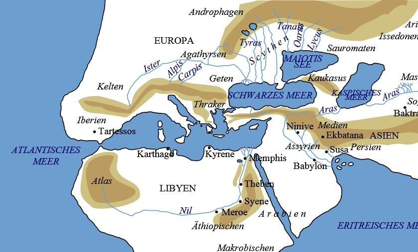 Interessant ist in diesem Zusammenhang auch das Weltbild des viel späteren Herodot, der in der Gegend der mitteleuropäischen Bandkeramiker "Kannibalen" verortet.