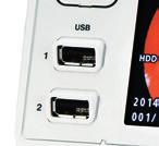 Aufnahme auf interne Festplatte, Netzwerk und bis zu zwei USB-Sticks gleichzeitig.