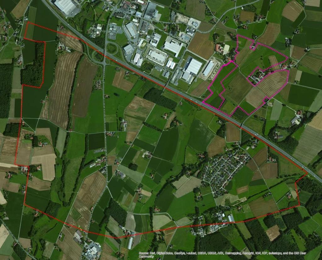 im Bereich des Bebauungsplanes Nr. 89 Gewerbe- und Industriepark südlich der A 33 2. BA Seite 2 Abb. 1: Untersuchungsgebiet Rebhuhn 2016 (blaue Linie), südl.