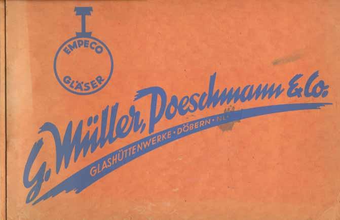 Abb. 2009-1-02/001 MB Müller-Poeschmann 1936, Einband Glashüttenwerke G. Müller, Poeschmann & Co., Döbern, 1936, Katalog 5/36 Beleuchtungsglas Zur Verfügung gestellt von Herrn Dietrich Mauerhoff.
