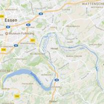 365.000 Einwohnern (rd. 10 km), Essen mit ca. 582.000 Einwohnern (rd. 26 km) und Wuppertal mit ca.