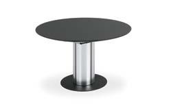 Tisch NOVA elegante Form mit anspruchsvoller Technik und schöner Massivholzverarbeitung.