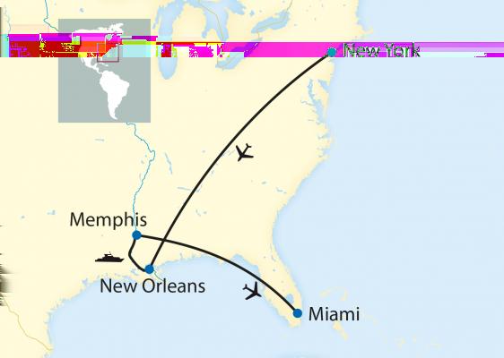Schiffsreise Nordamerika USA Manhattan, Mississippi und Miami Vice 15-tägige Schiffsreise durch die USA mit 8-tägiger Mississippi-Dampferfahrt Reiseübersicht Der Film Vom Winde verweht prägte das