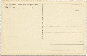 ..19" Liefernde Brauerei auf Karte von 1930 nicht zu erkennen Central Hotel, Münchner Thomas