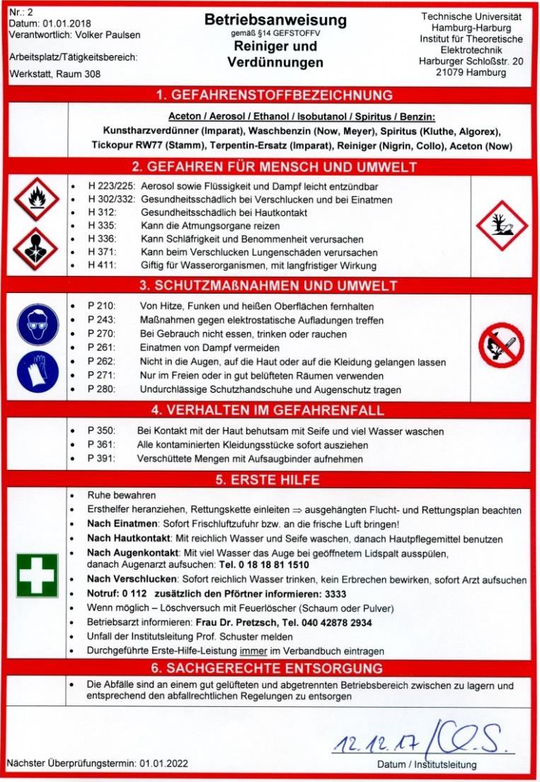 Arbeitssicherheit 3/10 3 weitere Gruppen von Arbeitsstoffen: Buntlacke Klebstoffe Schmier-/Kontaktöle Jede technische Störung ist sofort zu melden Keine Reparaturen