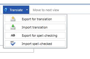 Mit der Export for Translation Funktion hat man die Möglichkeit ein Textfile zu exportieren, welches