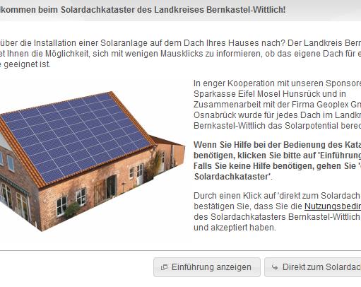 Planung einer PV-Anlage Solardachkataster Landkreis Mainz-Bingen http://gislkmainzbingen.service24.rlp.