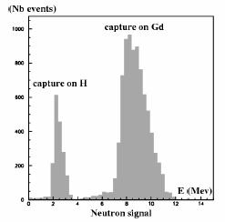 Antineutrino-Spektroskopie ν + p + e + e n n + Gd Gd + 8 MeV γ's e + τ =(30.