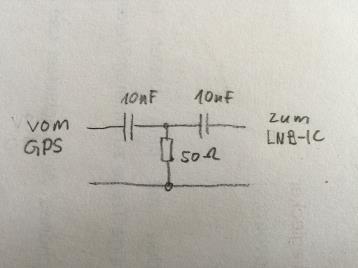 ACHTUNG: nicht jeder LNB verträgt diese Frequenzen. Manche LNBs haben Bandfilter am Eingang.