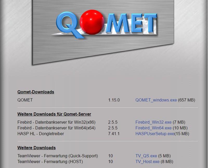 QOMET-Info: Installationsanleitung (Seite 3/14) Alternativ können alle für die Installation relevanten Dateien über die Webseite update.qomet.de heruntergeladen werden!