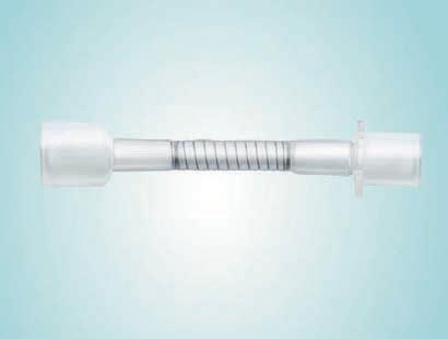 ZUBEHÖR 118 Flexibler Verlängerungsadapter für pädiatrische Trachealkanülen Erleichtert bei beatmeten Patienten die Konnektierung der Trachealkanüle mit einem Beatmungsgerät Breites Endstück ist mit