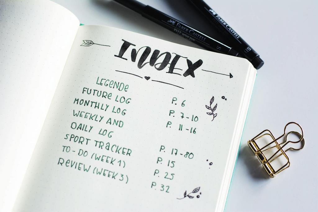 1. Überlege dir, wie du dein Journal aufbauen möchtest und wie du deine Keys möglichst praktisch festlegst.