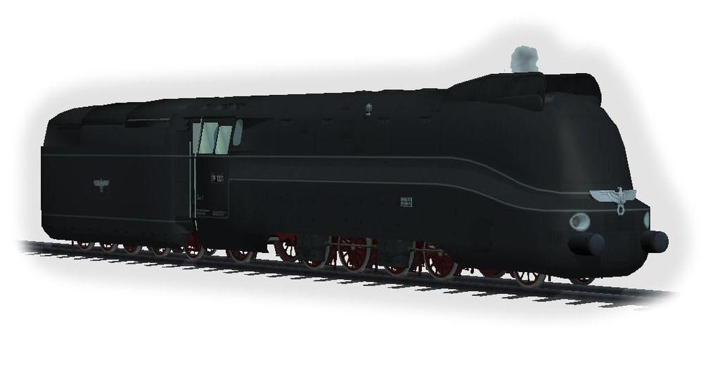 Modell Das Modellset beinhaltet die Lokomotive 19 1001 mit Tender. Es verfügt über diverse Achsen, die über Schieberegler oder Kontaktpunkte verstellt werden können.