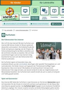 Surfschein - Der Führerschein fürs Internet Untertitel: Unterrichts- und Begleitmaterial (c) Internet-ABC e.v. Links: https://www.internet-abc.