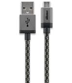 0 für Hi-Speed Datenübertragungen bis 1,0 m Kabellänge für genügend Reichweite 2in1 Charge/Sync Cable for devices with Apple Lightning Connector and Micro-USB particularly flexible cable with textile